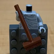 【老皮】樂高 Lego 人偶配件 掃把 紅棕 3836
