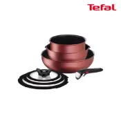 Tefal法國特福 巧變精靈系列不沾鍋7件組-寶石紅(適用電磁爐)