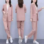 淘好物百貨店 大尺碼女裝 西裝套裝 女 三件套西裝 薄款西裝 西裝兩件套 韓版西裝 女 西裝外套顯瘦 兩件套西裝 休閒西裝套裝 西裝