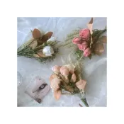 (店+)森林海玫瑰花束 仿真花 假花 居家裝飾 玫瑰花 乾燥花 唯美花束 油畫風玫瑰  芒草 小麥 麥穗