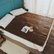 【絲薇諾】止滑3D透氣包邊炭化麻將涼蓆/竹蓆(附底織帶款/雙人加大6尺)