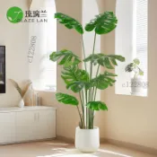 【仿真綠植盆栽】龜背竹 龜背芋 落地式盆栽 室內裝飾 大型高檔擺件 客廳假綠植 仿真植物 盆栽裝飾 室內盆栽 虎尾蘭盆栽