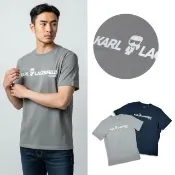 【KARL LAGERFELD 卡爾】KARL LAGERFELD PARIS 卡爾短t 拉格斐男生老佛爺 純棉 圓領 T恤(1434)