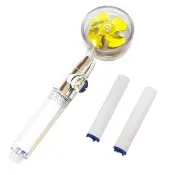 【豪麥源】渦輪風扇花灑可調款+2濾心(螺旋槳增壓風扇蓮蓬頭 淋浴手持蓮蓬頭 沐浴花灑 小蠻腰水流)