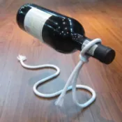 【免運】🍷個性時尚紅酒支架｜歐式懸浮鐵藝繩｜創意葡萄酒架擺件