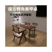 (店+)[免運]轉角實木美甲桌 美容院修甲臺 復古轉角修甲臺 美甲桌椅組合 工作室單雙人美甲桌子