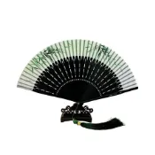 (店+)joseph流行-古風扇子夏天便攜綠色摺扇摺疊女式隨身古典中國風漢服旗袍小扇子