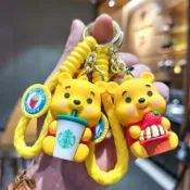 小熊維尼鑰匙扣甜品系列草莓蛋糕維尼熊公仔背包吊飾兒童禮物