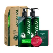 【愛女人購物網】【AROMASE艾瑪絲】森系列洗髮精 400mL(5α高效控油/草本去屑/玫瑰強健豐盈/5α鳶尾玫瑰高效控油)x2 送捷利爾頭皮淨化液CC80mL