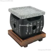 🎁【火山岩烤盤】【日式炭烤爐】凹槽石板燒烤煮茶兩用牛扒煎盤小爐具 - 欣欣優選