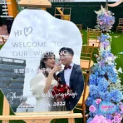 客製化 迎賓牌 壓克力迎賓鏡 婚禮佈置 婚禮簽到 生日快樂 宴會創意 英文簡約 婚禮迎賓牌 鏡子貼紙 名字訂製 迎新布置