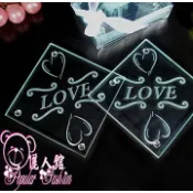 ◇儷人館◇ 婚禮小物/姐妹禮/浪漫家飾/活動贈禮/禮桌佈置＊真心love玻璃杯墊
