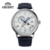 ORIENT 東方錶 SUN&MOON系列 羅馬數字日月相錶 皮帶款 白色 RA-AK0802S