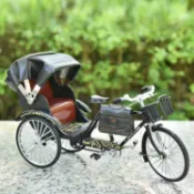 全球選品1館 生活百貨 黃包車擺件人力三輪腳踏車老式模型風合金材質單車小車人力車