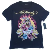 Ed Hardy 短袖 T 恤 黑色 老鷹 玫瑰花 老虎 水鑽 經典刺青潮牌 S M L 以靡專櫃正品