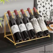 輕奢紅酒架擺件酒櫃高檔葡萄酒架展示架家用斜倒放裝飾酒瓶酒架子