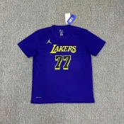 NBA籃球短袖訓練服T恤短袖湖人東契奇77號球衣速乾短袖熱身運動服美式短袖運動籃球服寬鬆打底衫NIKE短袖耐克短袖