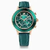 大高雄鐘錶城 Swarovski 施華洛世奇 Octea Lux Chrono 時尚三眼計時女錶 /5452498 綠 39.5mm｜樂天領券現折★全館特惠中★指定刷卡回饋10%