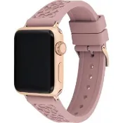 【COACH】Apple Watch 錶帶 38/40mm 適用 矽膠錶帶 - 淺粉x玫瑰金 過年禮 生日禮物(不含手錶)