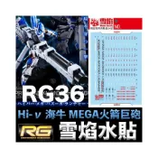 (店+)【BANDAI 萬代】鋼普拉 雪焰水貼 螢光版 PB魂商 BANDAI RG 1/144 Hi-ν GUDNAM 海牛 超絕MEGA火箭巨砲
