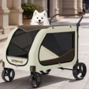 DODOPET『升級加強大型寵物推車』可折疊大型狗推車 寵物外出推車 多寵家庭 老年狗