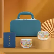 全球選品1館 生活百貨 龍鳳冰種玉瓷對杯主人杯功夫品茗杯家用會客杯伴手禮
