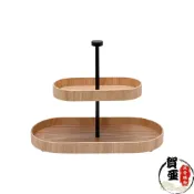 (店+)二層楊木點心架【賀亞批發】點心架 下午茶盤 擺盤架 展示架 飾品架 鑰匙盤 收納盤 木架 水果盤 雙層架 雙層收納架