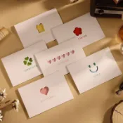 💖 爆款 💖簡約鏤空明信片賀卡小卡片心願卡手寫空白祝福卡片許願留言七夕節生日賀卡手寫明信片留言卡商務祝福卡祝福寄語裝