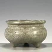 瓷器古玩文玩古董舊貨老貨 宋龍泉窯三足香爐擺件-202507