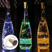 臺灣現貨【太陽能酒瓶塞銅線燈串】2米20燈led戶歪房誰創意聖誕婚慶裝飾彩燈