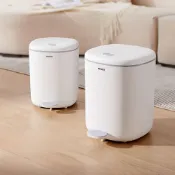 (店+)靜音緩降雙桶 腳踏垃圾桶 大號/雙桶 (廚餘桶 廚房垃圾桶 廁所垃圾桶 帶蓋防臭 塑膠垃圾筒 密封防異味 客廳 浴室)