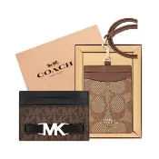 【COACH】大C PVC識別證件夾+MICHAEL KORS Reed LOGO PVC證件名片夾(咖啡色+黑色)