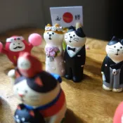 My Wonderful 日本正版加藤真治，療癒公仔【Decole concombre公仔】結婚公仔／貓福神／貓達摩