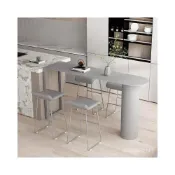 (店+)輕奢北歐輕奢網紅岩板中島台餐桌一體小戶型家用吧台桌椅組合