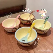 學生上班族必備 蠟筆小新湯碗家用一人食套裝螺螄粉碗麵碗拉麵泡麵宿舍勺筷子 IPI7