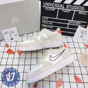 帝安諾-實體店面 NIKE AIR Force AF1 奶茶 沙色 手稿 手繪 金扣 雙鞋帶 簍空 DB1561-100