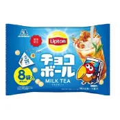【江戶物語】森永製菓 期間限定 立頓奶茶風味可可餅乾球 三角包 8袋入 Lipton 聯名 可可球 巧克力球 大嘴鳥