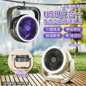【生活市集】【APEX】USB三合一夜燈空氣循環風扇(壁掛/桌夾/直立)