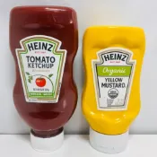 (店+)【Heinz 亨氏】【億明食品】蕃茄醬 番茄醬（倒瓶）325g 、有機黃芥末 黃芥末醬（倒瓶） 226g