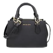 【Michael Kors】金字防刮皮革三層手提x斜背兩用包-小款 黑色