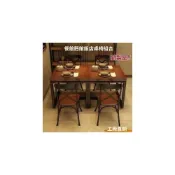 (店+)免運開發票 可定制美式工業風鐵藝實木桌椅 靠背休閑咖啡廳椅 奶茶店餐椅簡約餐廳椅子 小吃店商用靠背扶手餐廳休閑椅 椅子