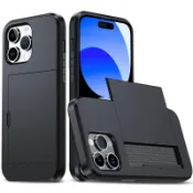 I phone 14 13 12 Pro Max i12 mini 滑蓋插卡 防摔二合一手機殼 錢包保護套