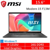 【蝦皮直營】微星 Modern 15 F13MXG-1025TW 15.6吋 灰 i3-1315U 商務筆電 廠商直送