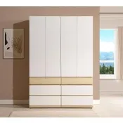 【直人木業】綠建材彩妝板溫馨系列六抽衣櫃160公分