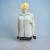 *♡*GU/米白色/棉感針織.連帽洞洞外套/S-小M/近全新/二手衣《Anna的百寶箱》