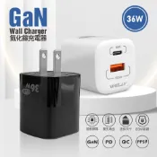 WELLY 威力  36W氮化鎵GaN PPS快充黑科技 雙孔多協議迷你充電器 安規認證旅充頭