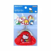 asdfkitty可愛家精品店 asdfkitty*KITTY 迷你雙珠扣零錢包附吊鍊+裝飾貼紙-日本正版商品