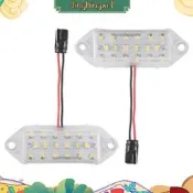 台灣現貨MITSUBISHI 2 件裝無錯誤 Led 車牌燈泡 18Smd 白色 Led 牌照燈適用於三菱 Lancer