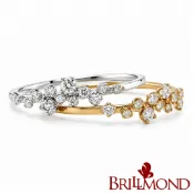 【BRILLMOND】天然鑽石 15分 鉑金或K金 繁星鑽戒雙色選(PT950鉑金或18K金台 天然鑽石總重15分)
