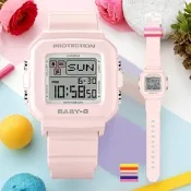 CASIO 卡西歐 BABY-G 隨附6個繽紛錶帶環 像素動畫手錶 開學換新季 送禮推薦 BGD-10L-4